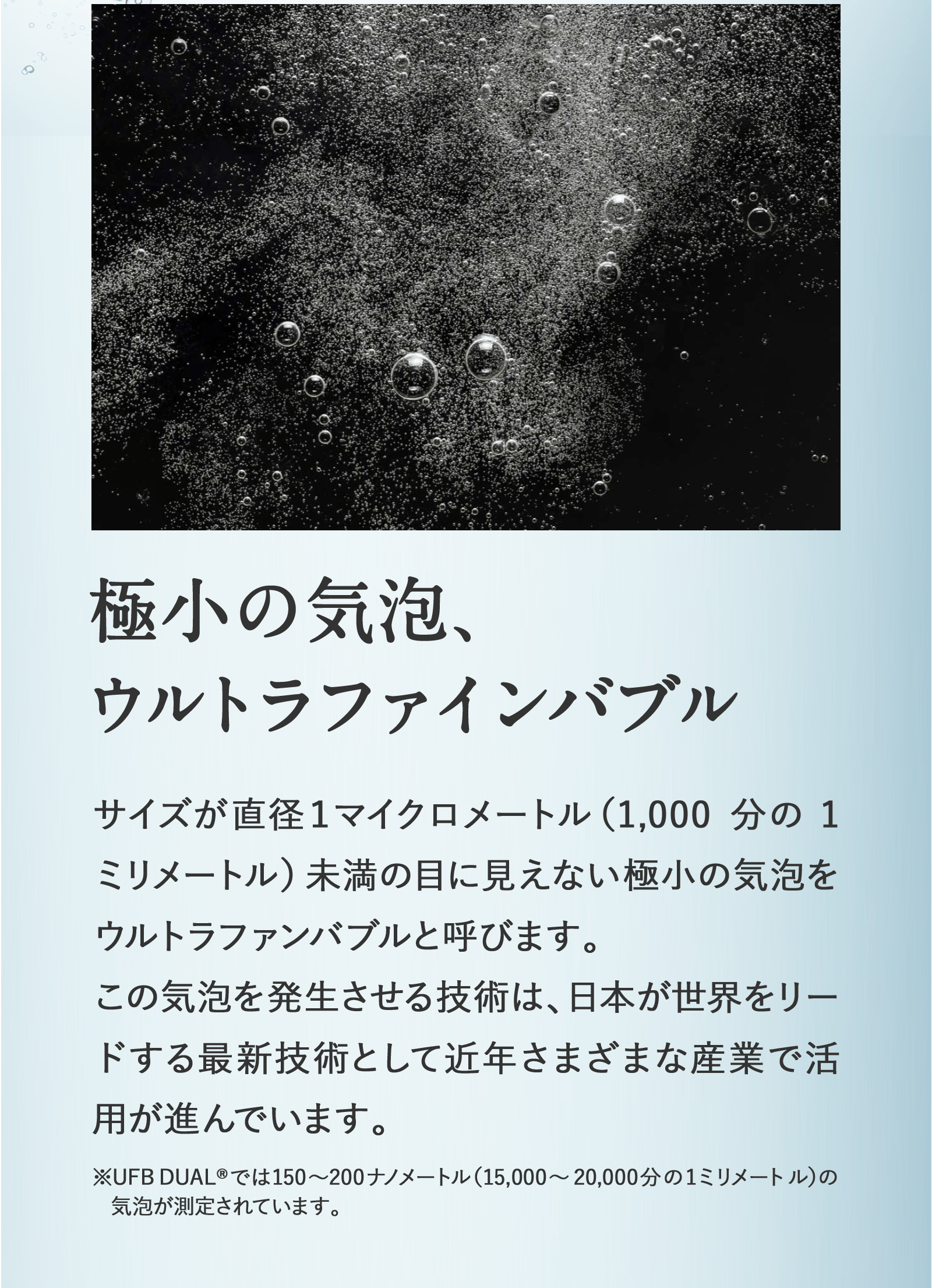 極小の気泡、ウルトラファインバブル